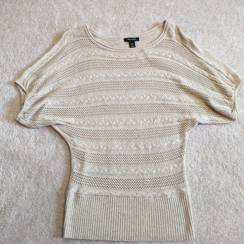White House Black Market Beige Sweater Size M